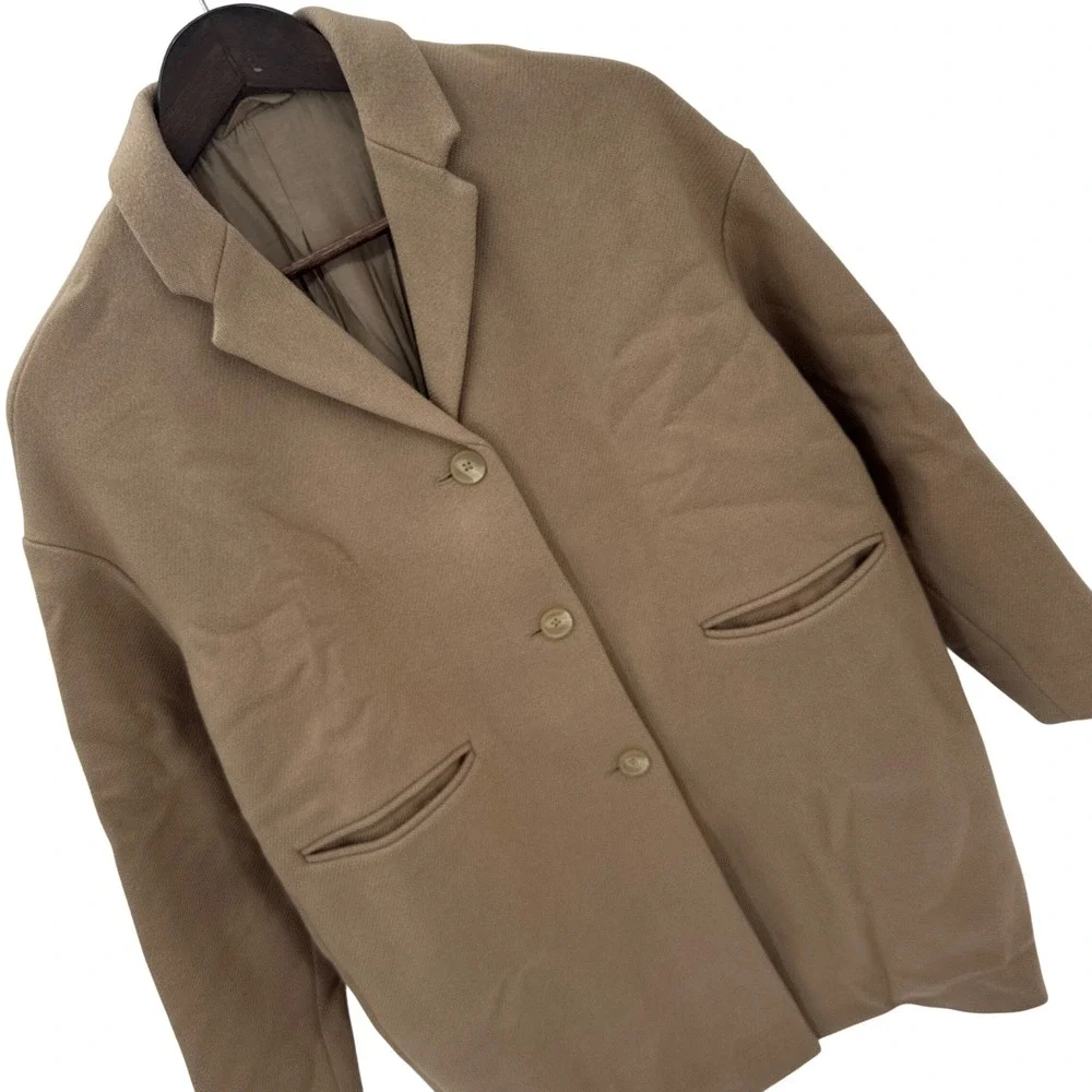 Everlane Cocoon Coat Women P Camel Tan‎ Wool Blend Oversized Long Jacket 43